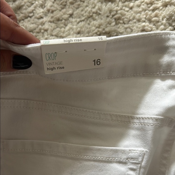 Women’s White Distressed Crop - Picture 2 of 5